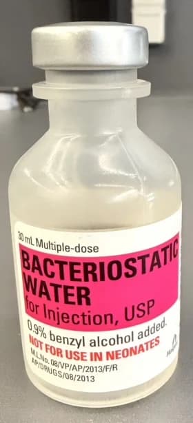 Frasco original de água bacteriostática Hospira 30 ml