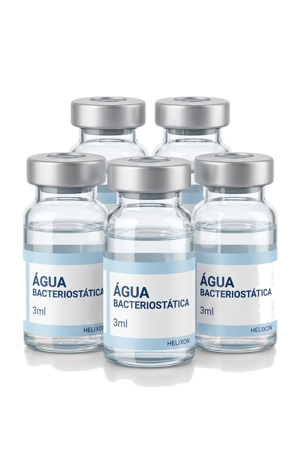 Kit 5 Águas Bacteriostáticas 5x 3ml — frasco Helixon Labs